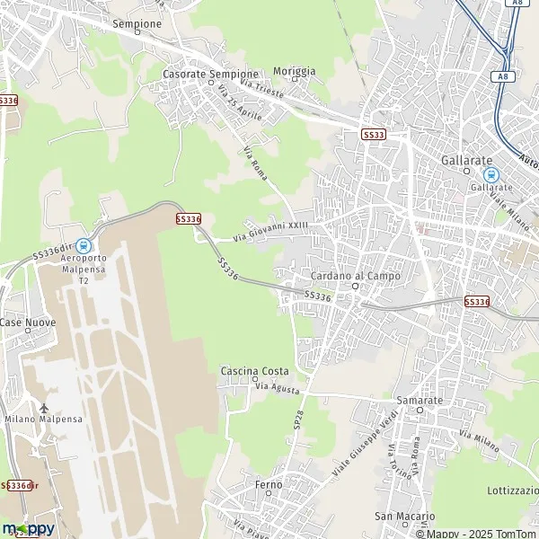 Plan Cardano al Campo carte de Cardano al Campo (21010) et infos